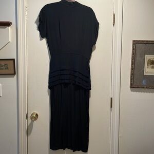 Vintage Hollys Harp USA Tailored Flattering Layered Drop Tier Detailed Dress